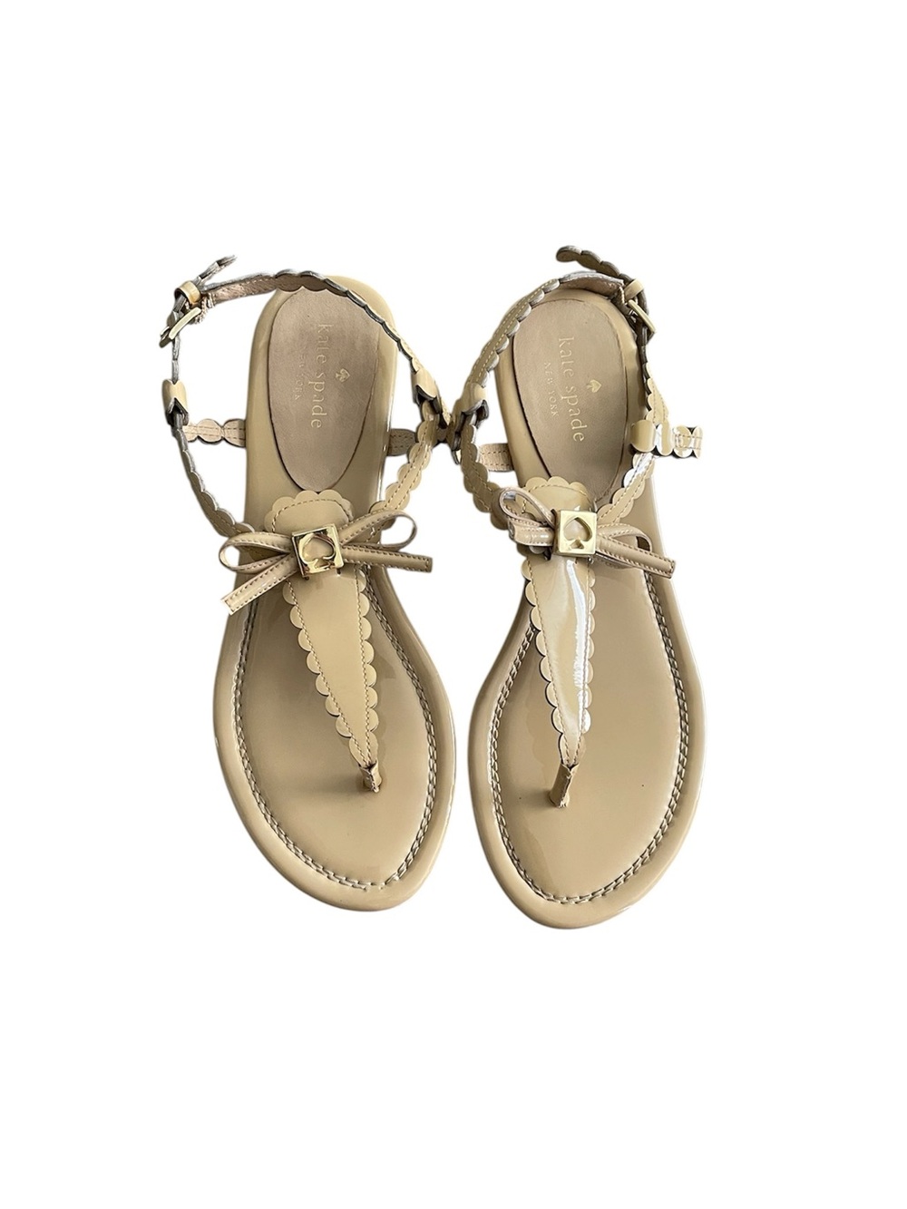 Kate Spade scalloped bow nude sandals - 8